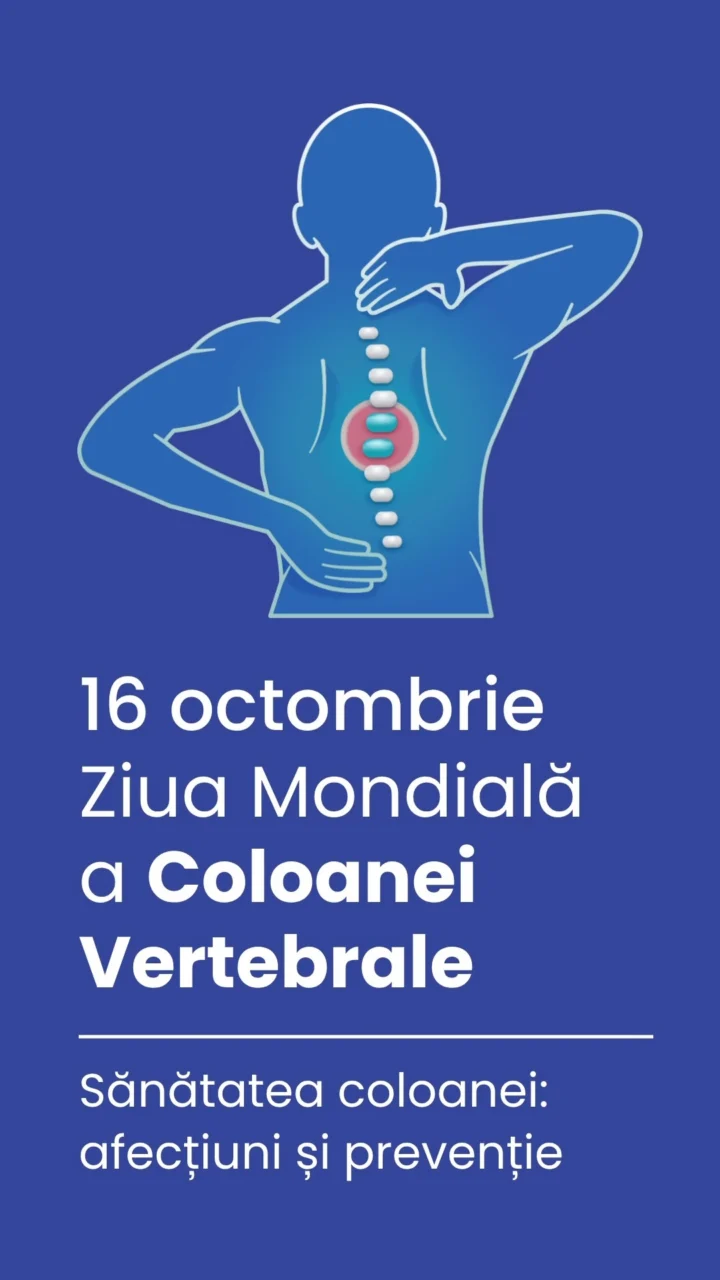 𖠣 16 octombrie – Ziua Mondială a Coloanei Vertebrale 🧍 Coloana vertebrală…